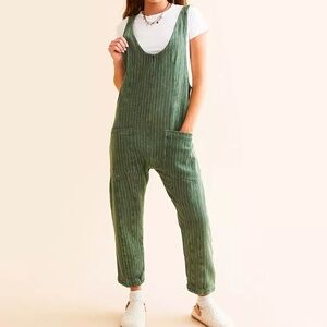 Free People High Roller Overall Jumpsuit - Escalades Stripe